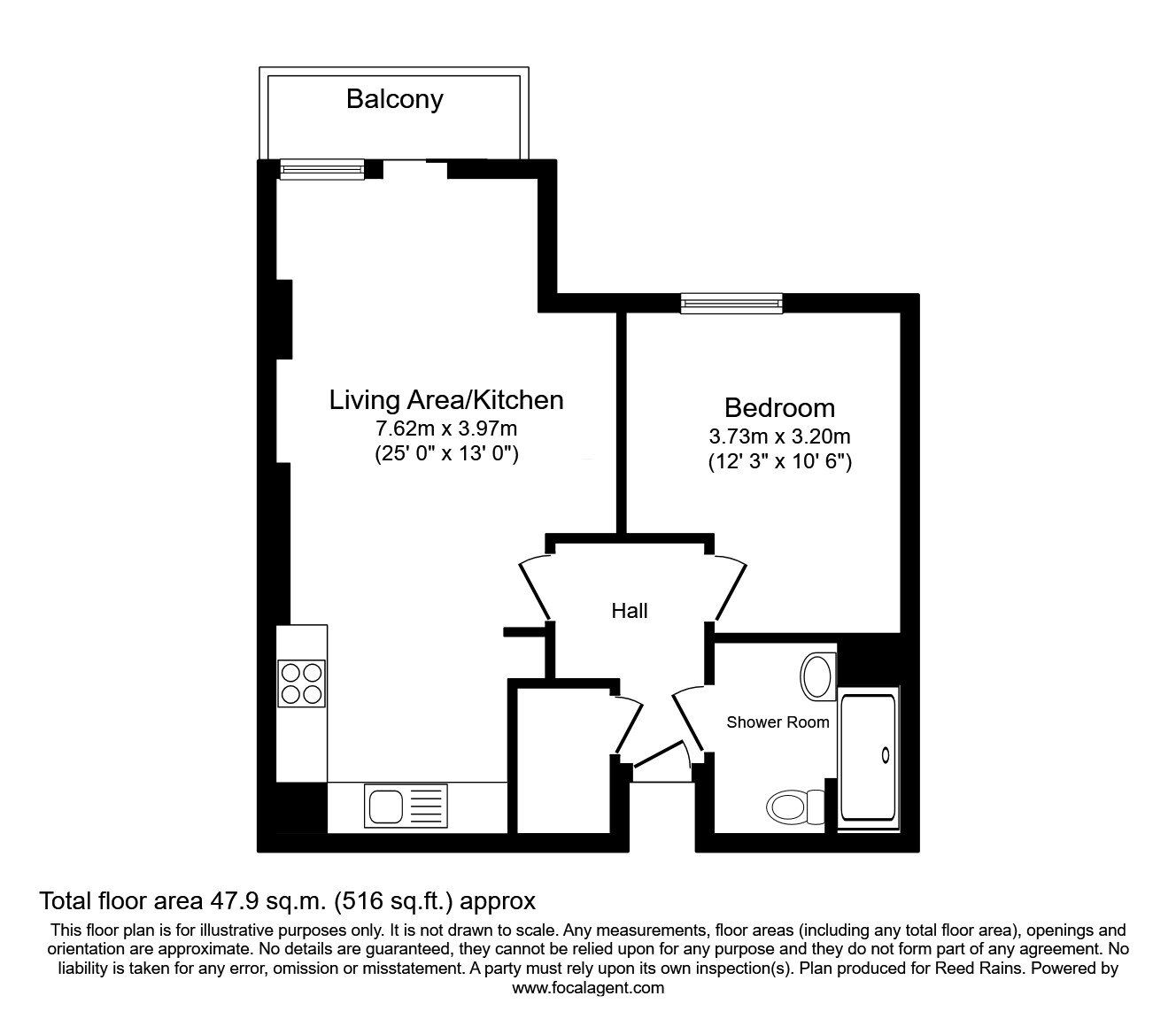 Floorplan of 1 bedroom Flat for sale, Fernie Street, Manchester, M4