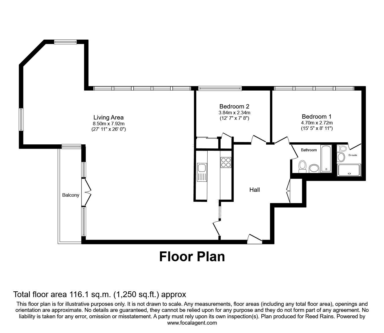 Floorplan of 2 bedroom Flat for sale, Church Street, Manchester, M4