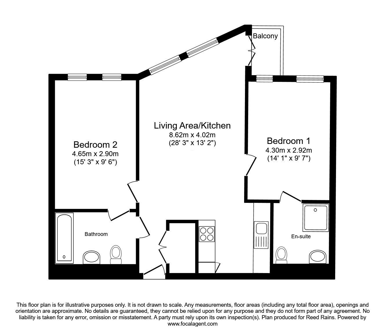 Floorplan of 2 bedroom Flat for sale, Great Ancoats Street, Manchester, M4