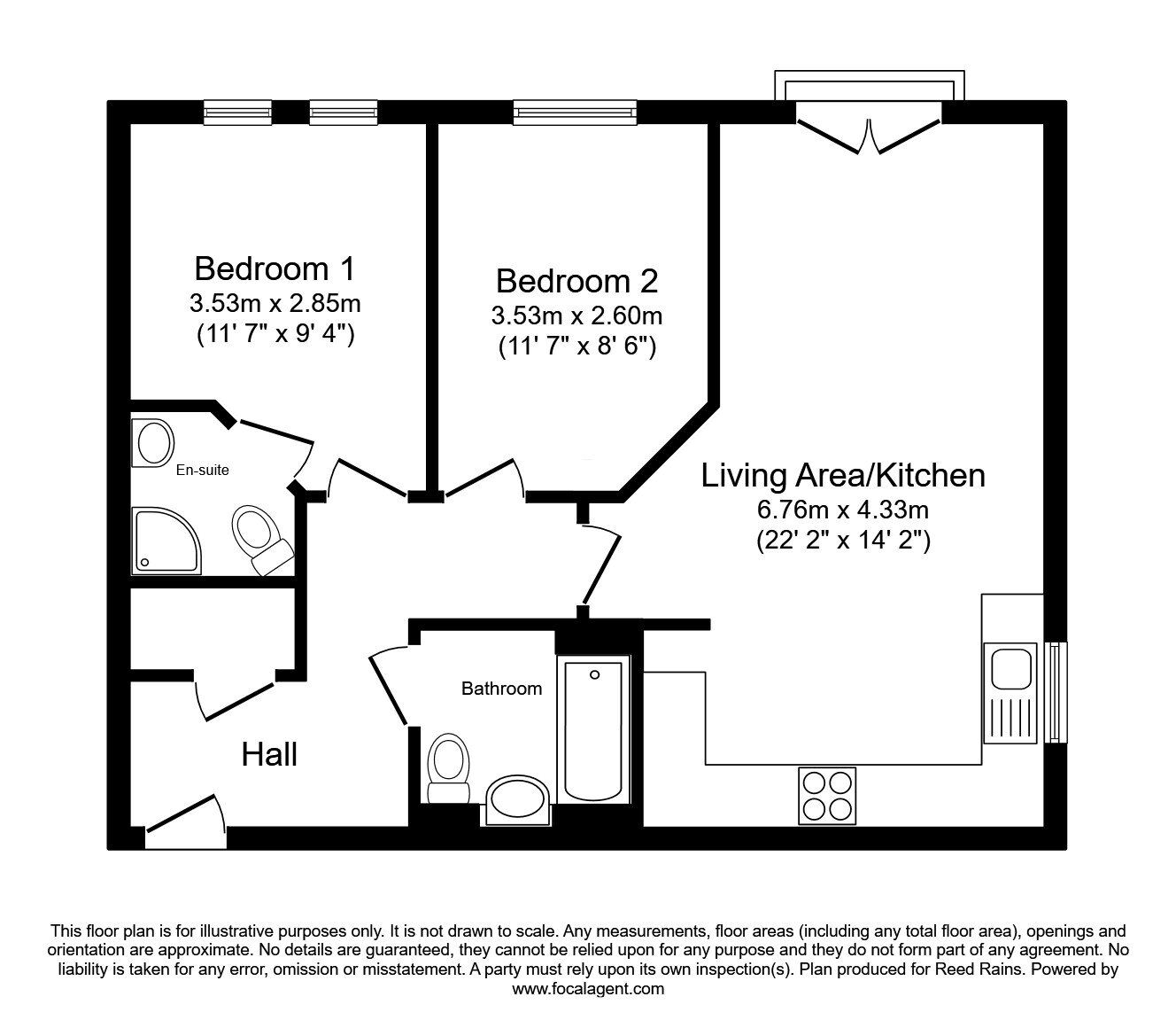 Floorplan of 2 bedroom Flat for sale, Elmira Way, Salford, M5