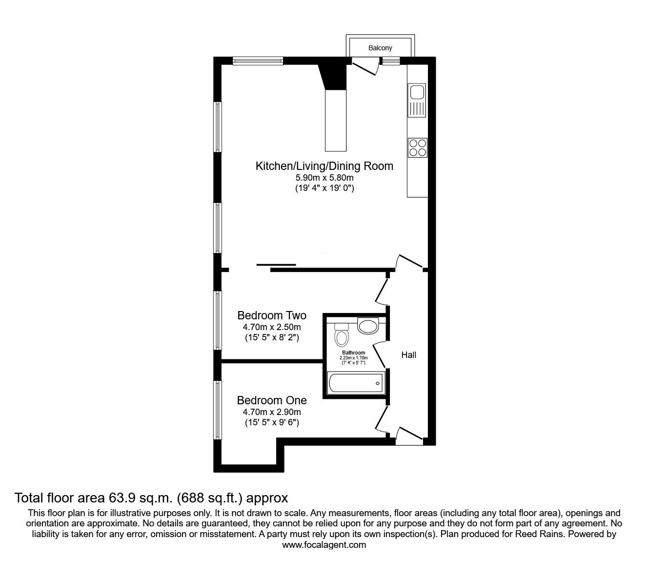 Floorplan of 2 bedroom Flat for sale, George Street, Manchester, M1