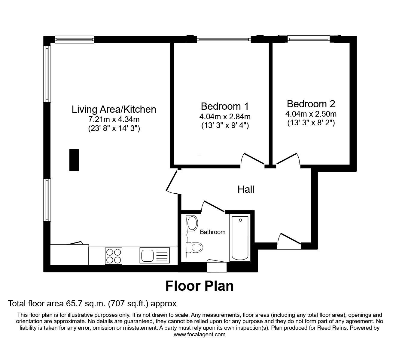 Floorplan of 2 bedroom Flat for sale, Dalton Street, Manchester, M40