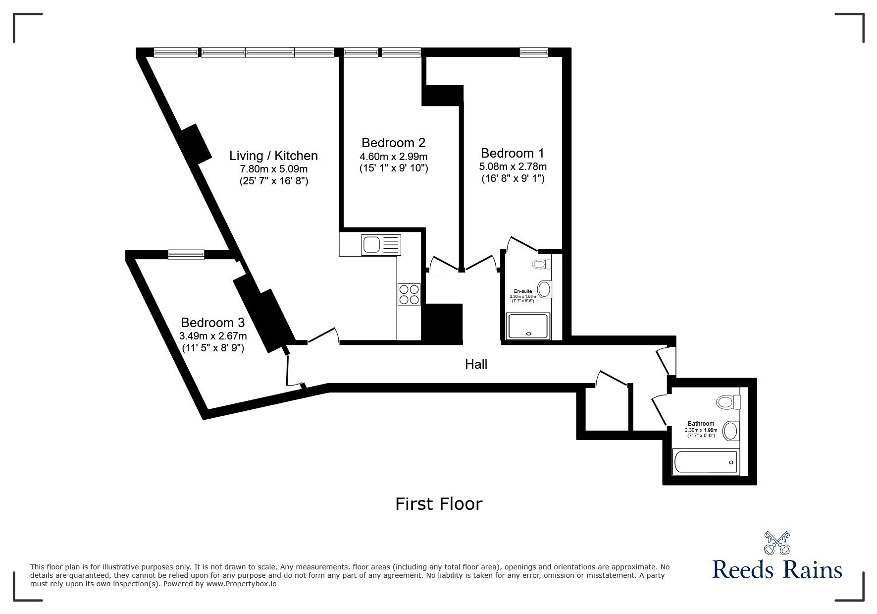 Floorplan of 3 bedroom Flat for sale, Mirabel Street, Manchester, Greater Manchester, M3