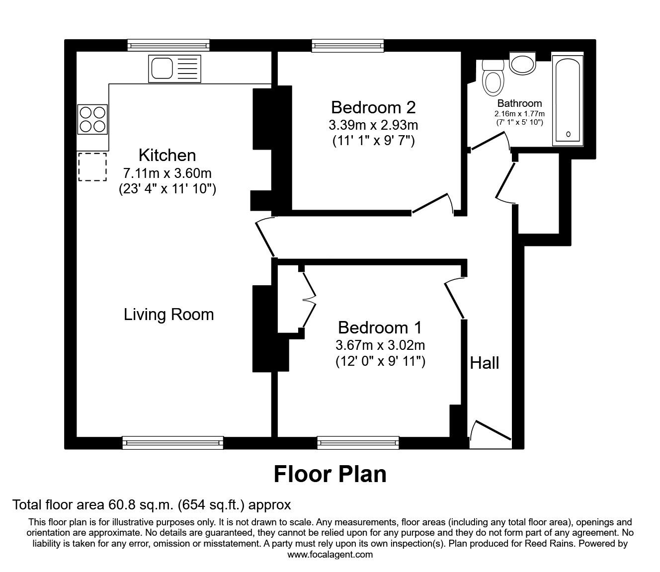 Floorplan of 2 bedroom Property to rent, St. Albans Terrace, Manchester, Greater Manchester, M8