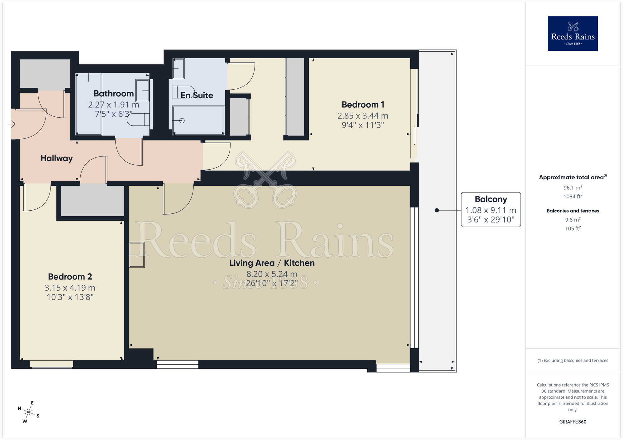 Floorplan of 2 bedroom Flat for sale, The Quays, Salford, Greater Manchester, M50