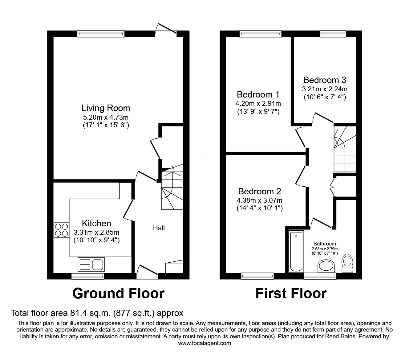 Floorplan of 3 bedroom Mid Terrace House to rent, Chester Road, Manchester, Greater Manchester, M15