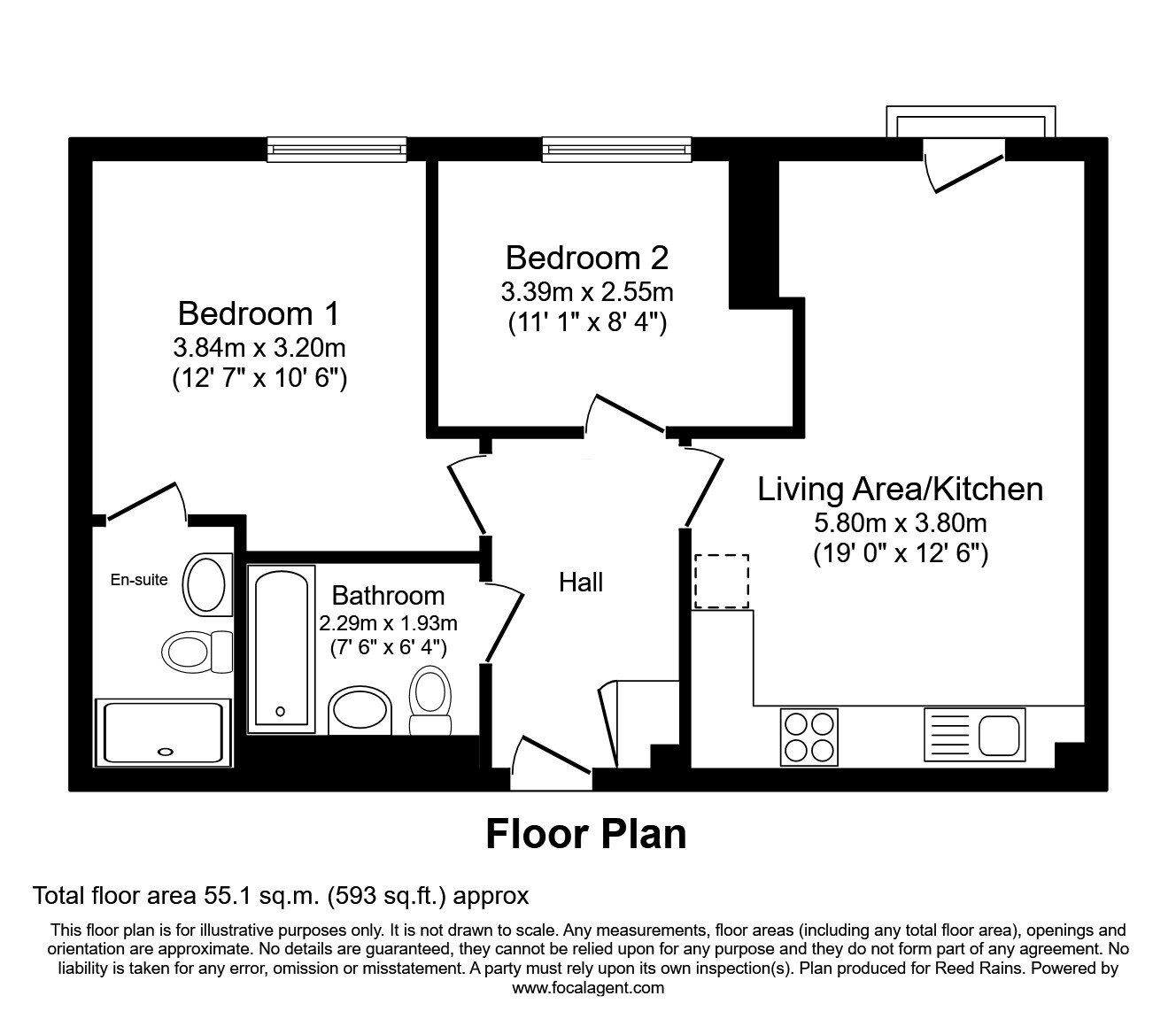 Floorplan of 2 bedroom Flat for sale, 1 Regent Road, Manchester, M3
