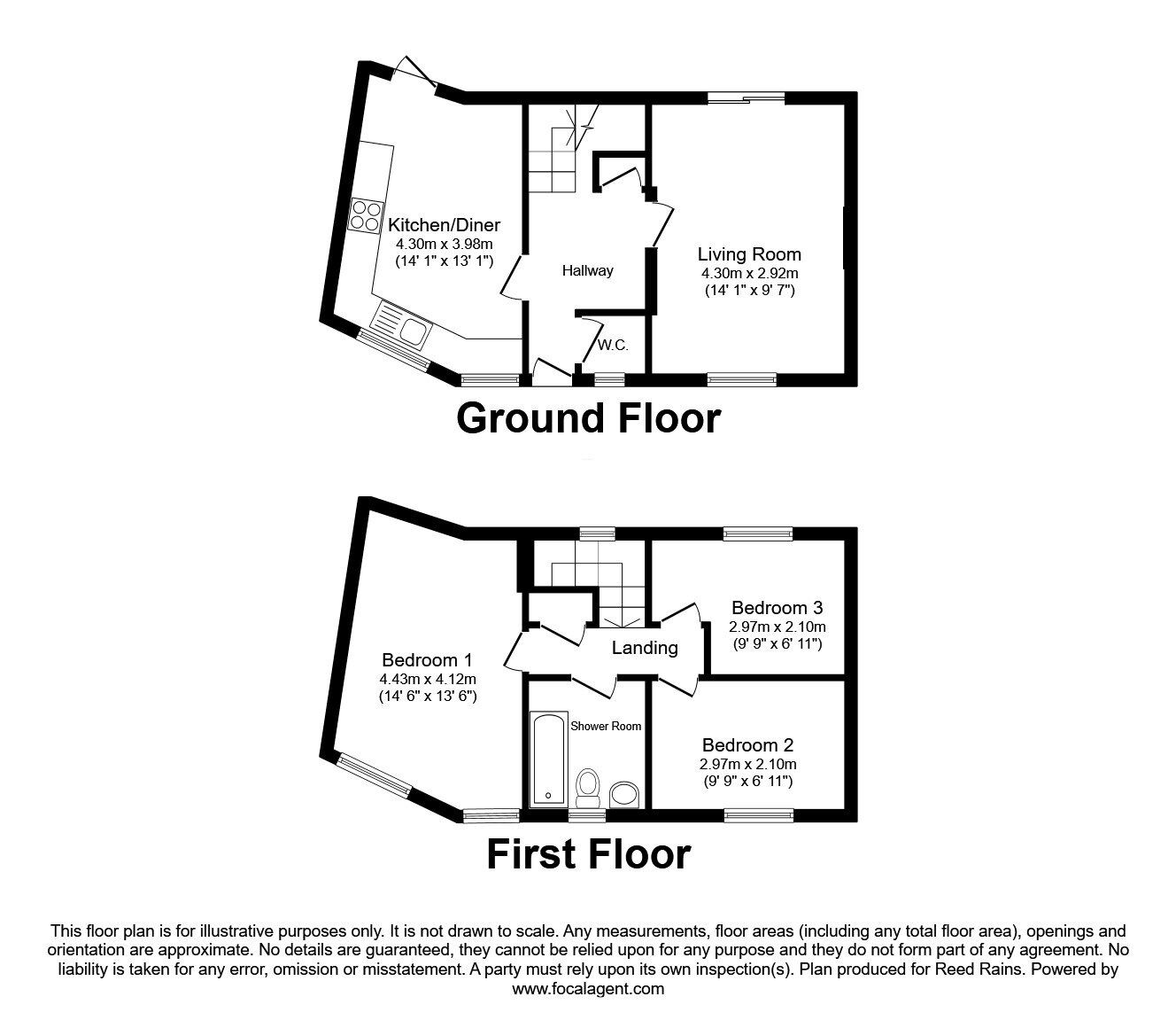 Floorplan of 3 bedroom Semi Detached House for sale, Warde Street, Hulme, Manchester, M15