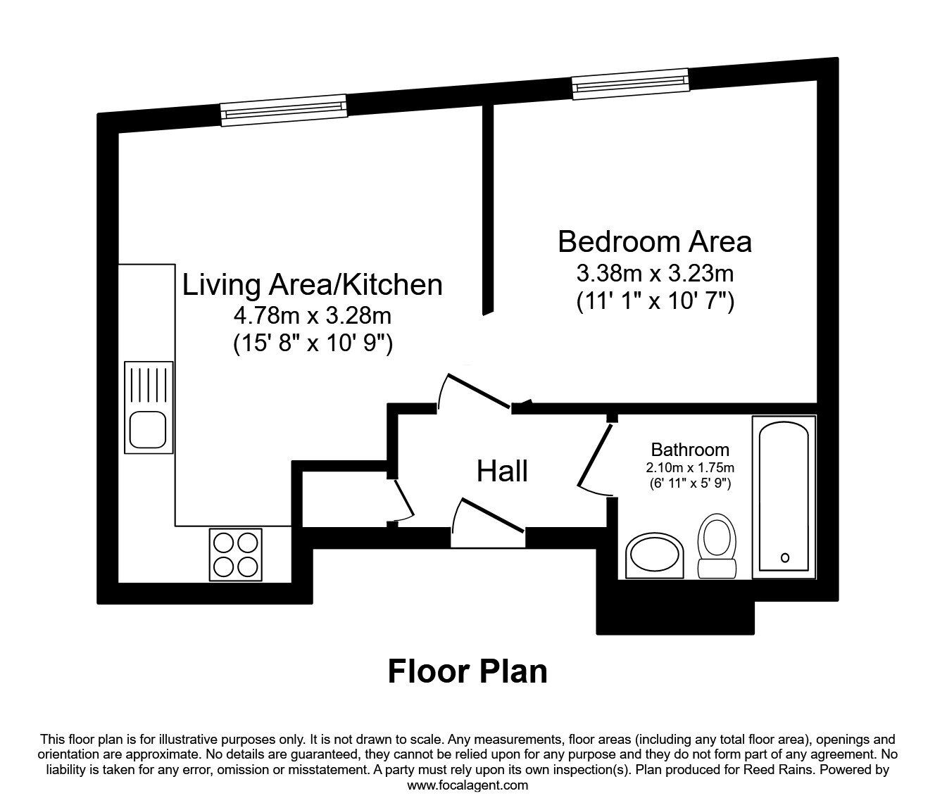 Floorplan of 1 bedroom Flat for sale, Blue, Media City UK, Salford, M50