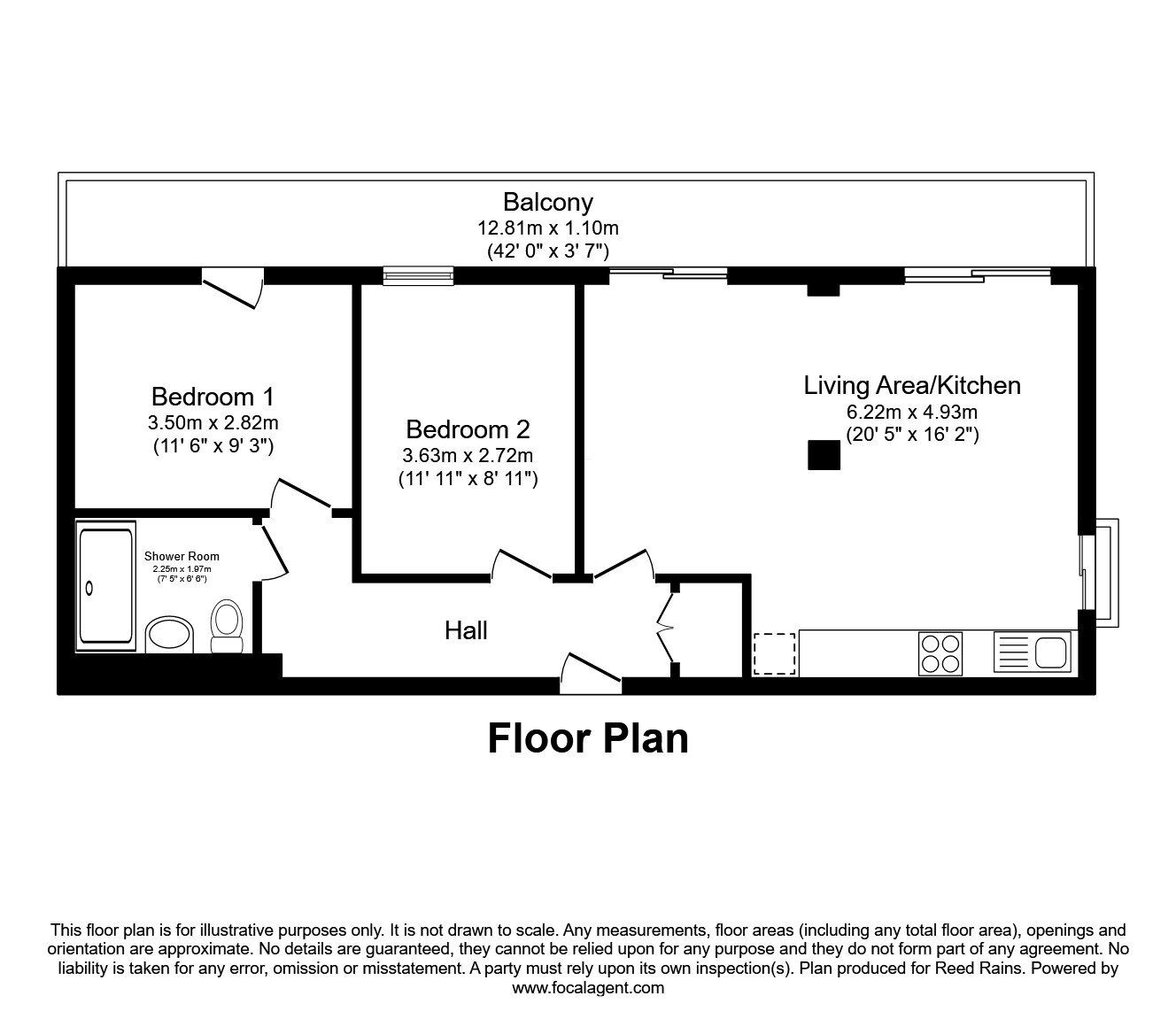 Floorplan of 2 bedroom Flat for sale, Taylorson Street South, Salford, M5