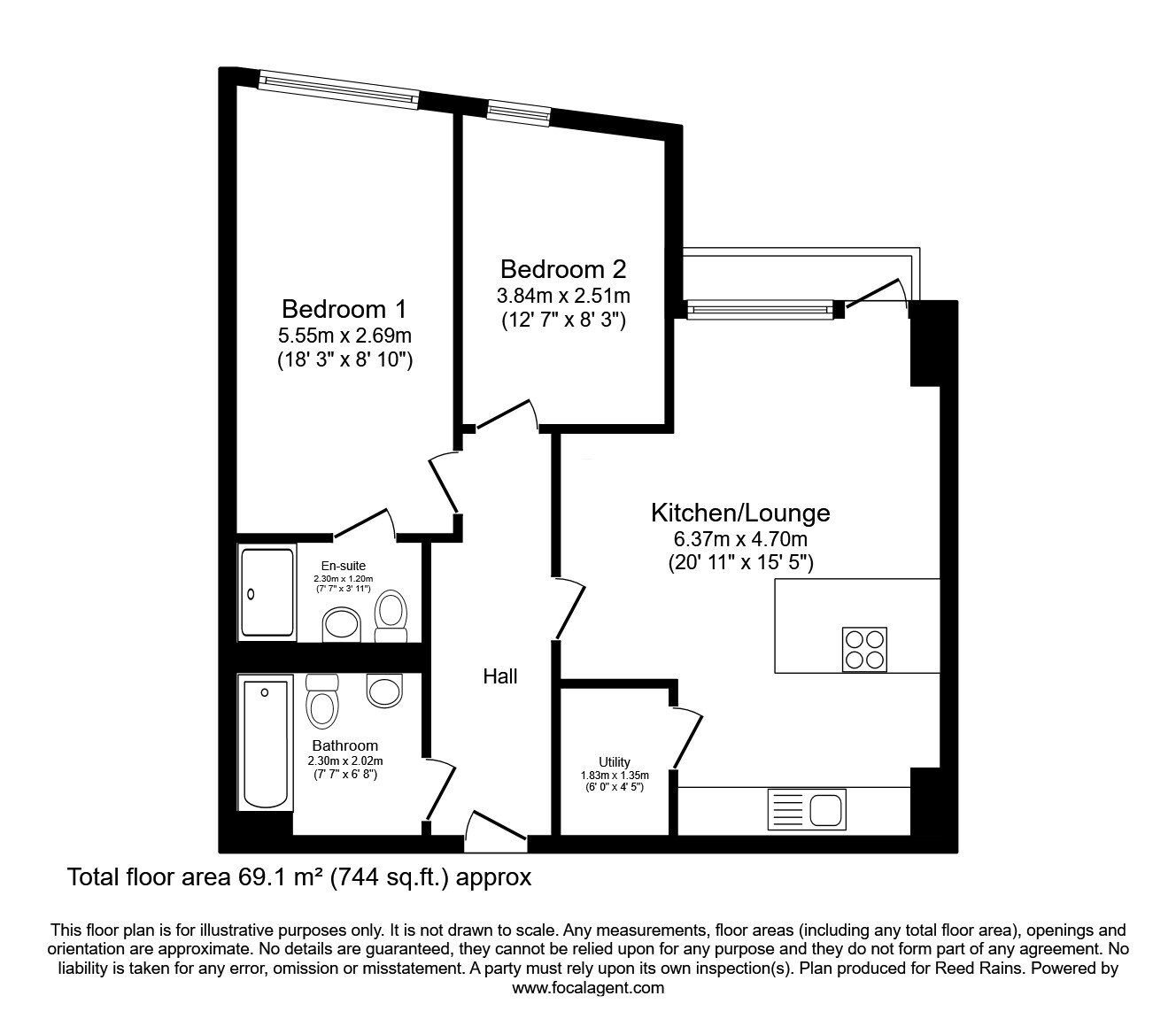 Floorplan of 2 bedroom Flat for sale, William Fairburn Way, Manchester, M4