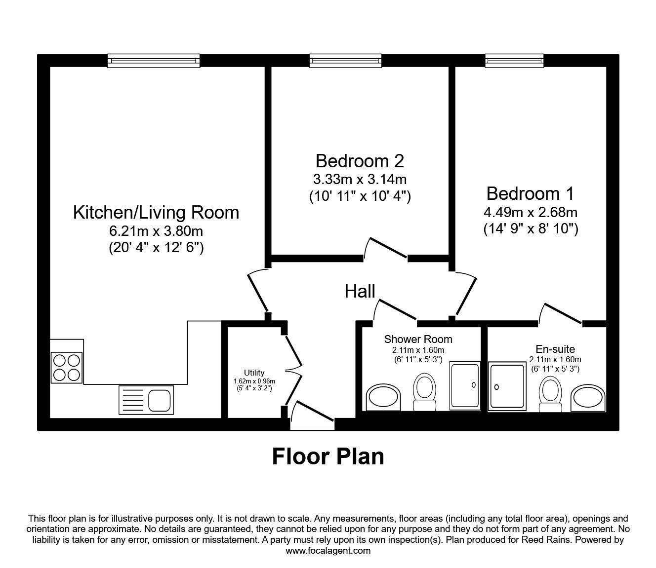Floorplan of 2 bedroom Flat to rent, Great Ancoats Street, Manchester, Greater Manchester, M4