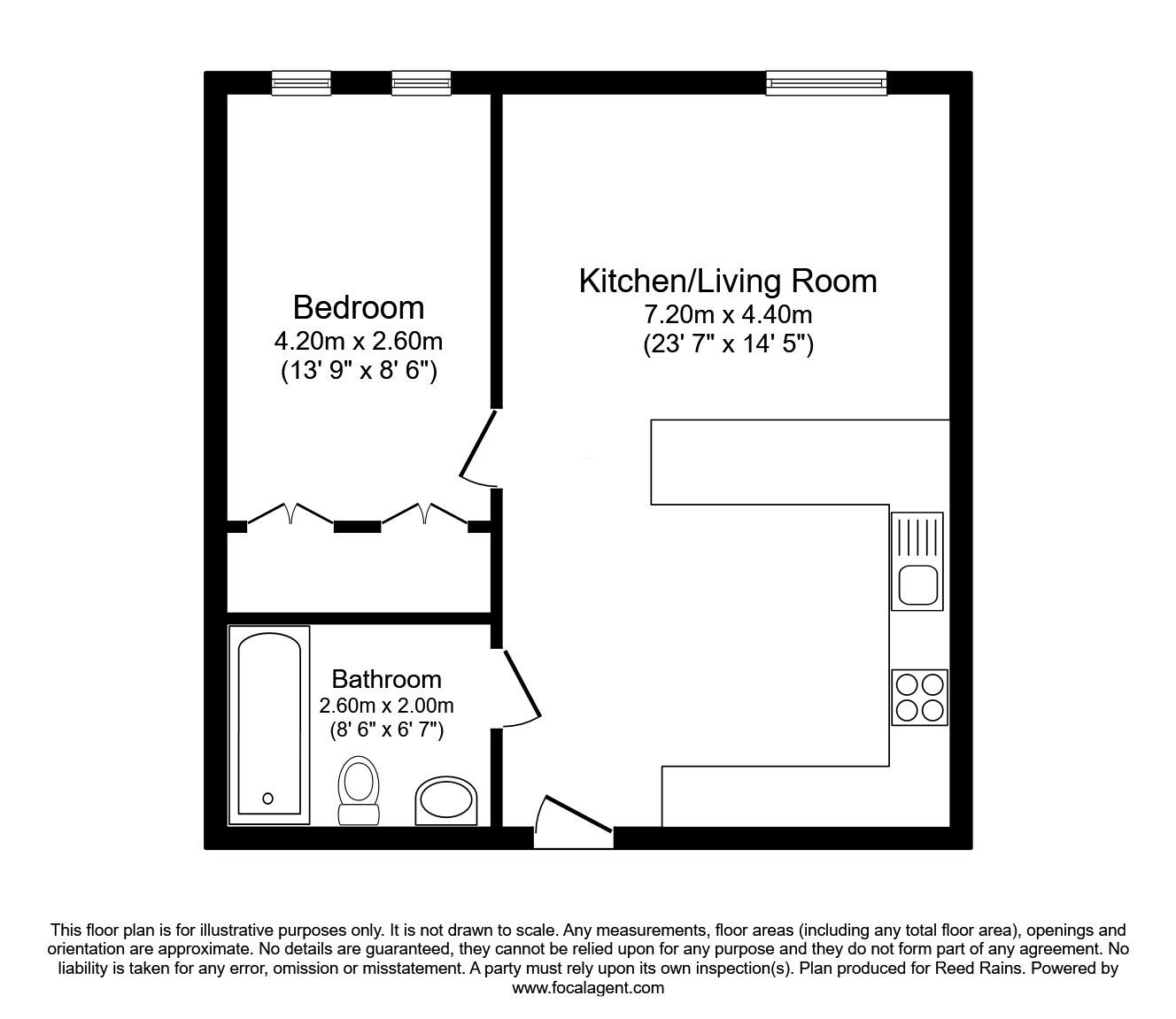 Floorplan of 1 bedroom Flat for sale, Ottinger Close, Salford, M50
