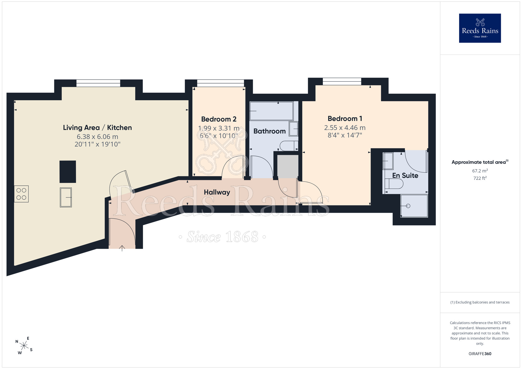 Floorplan of 2 bedroom Flat for sale, Princess Street, Manchester, M1