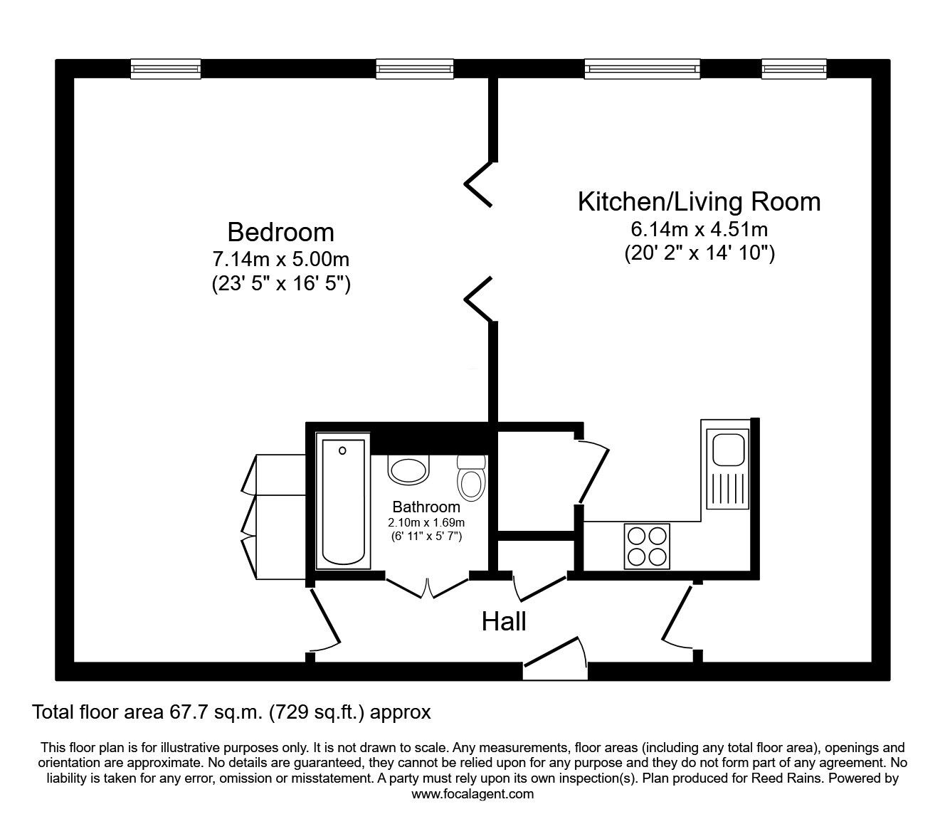 Floorplan of 1 bedroom Flat to rent, Lampwick Lane, Manchester, Greater Manchester, M4