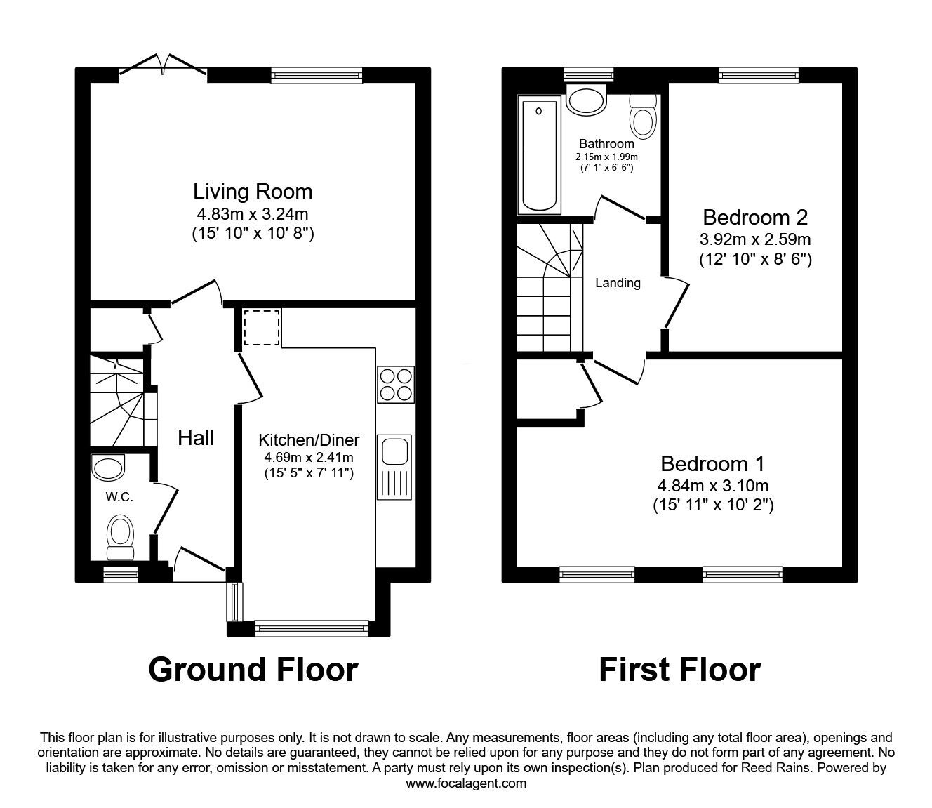 Floorplan of 2 bedroom Mid Terrace House for sale, Danson Street, Manchester, M40