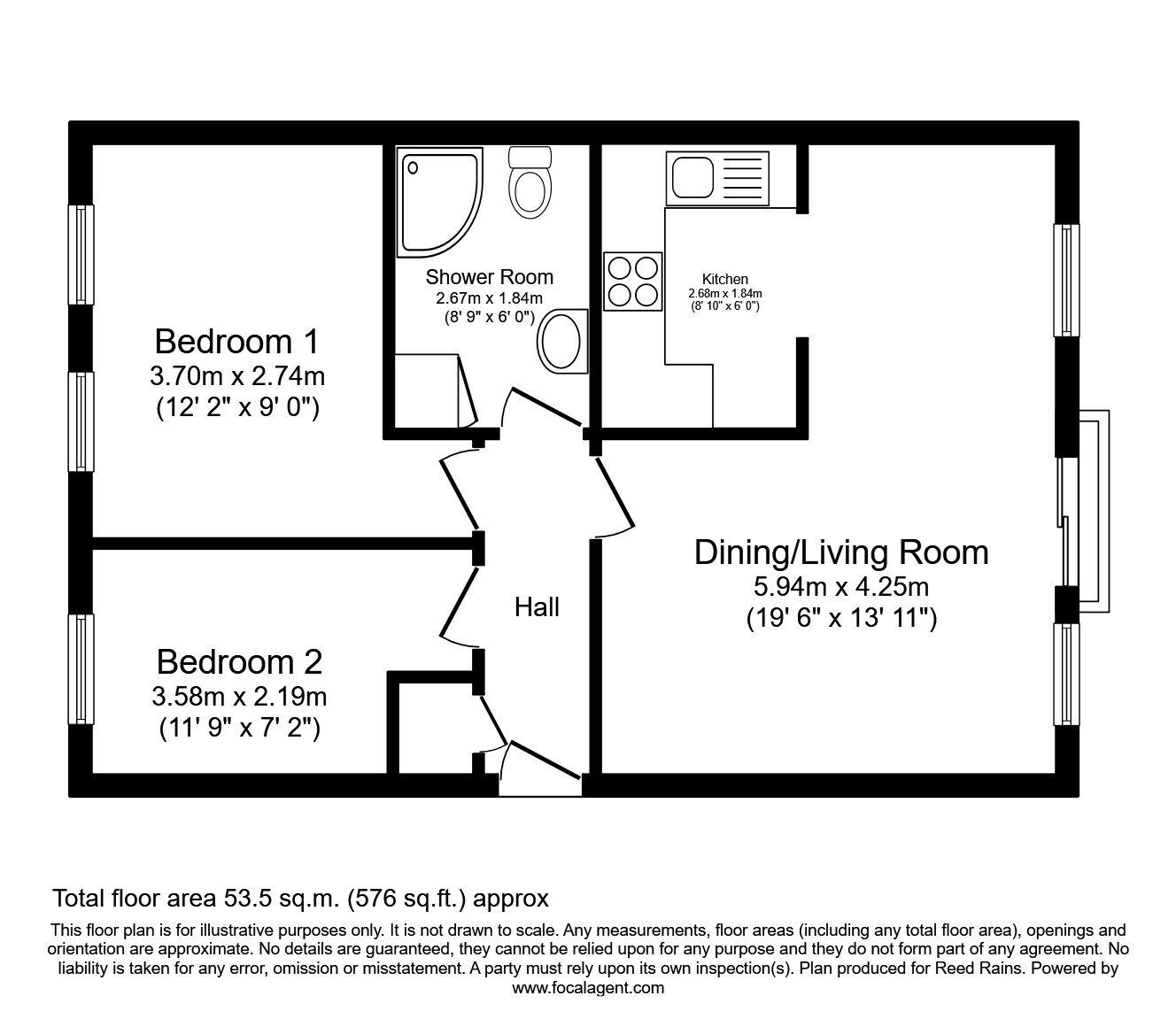 Floorplan of 2 bedroom Flat for sale, Stretford Road, Manchester, M15