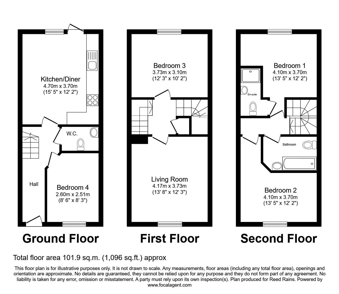 Floorplan of 4 bedroom Mid Terrace House for sale, Markfield Avenue, Manchester, M13