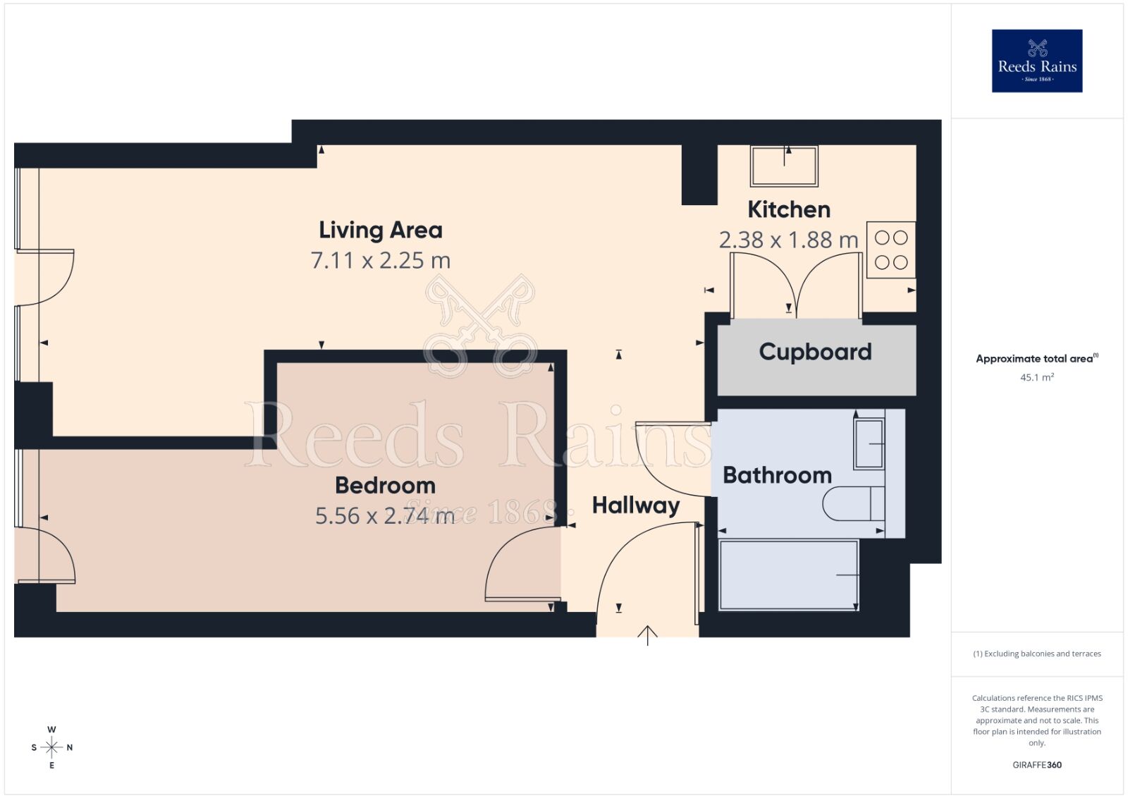 Floorplan of 1 bedroom Flat to rent, Port Street, Manchester, M1
