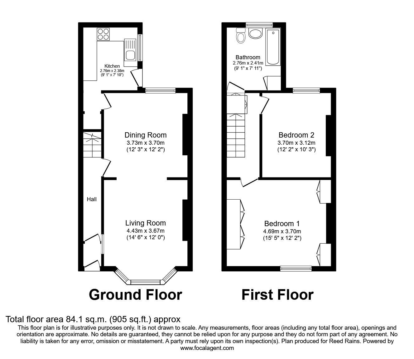 Floorplan of 2 bedroom Mid Terrace House for sale, Montana Square, Manchester, M11