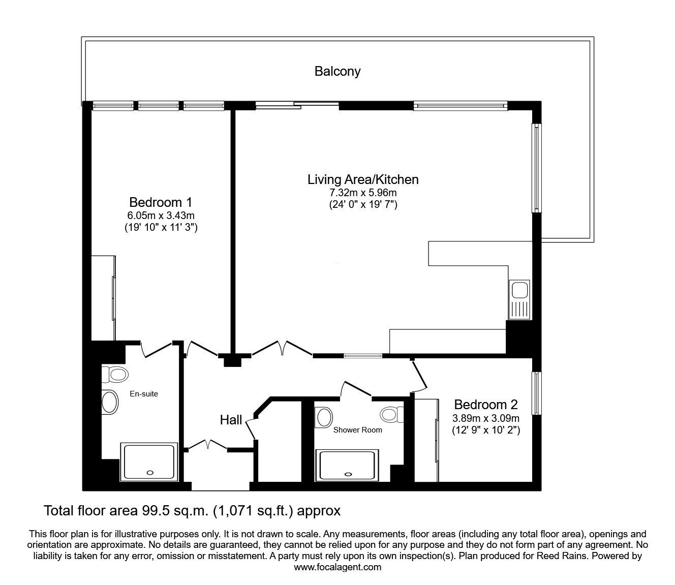 Floorplan of 2 bedroom Flat for sale, Clowes Street, Salford, M3