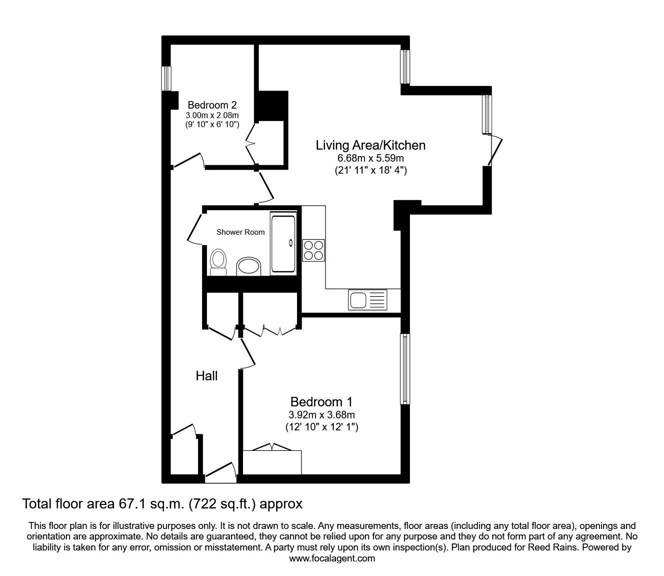 Floorplan of 2 bedroom Flat for sale, Arundel Street, Manchester, M15