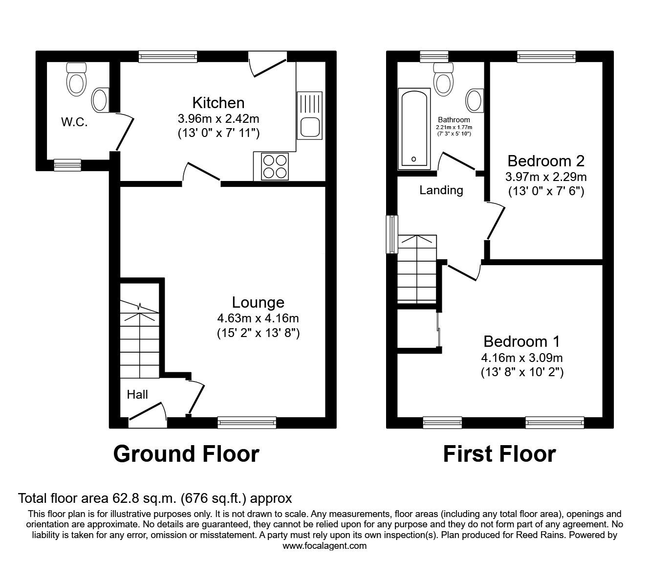 Floorplan of 2 bedroom Semi Detached House to rent, Dysart Street, Manchester, Greater Manchester, M11