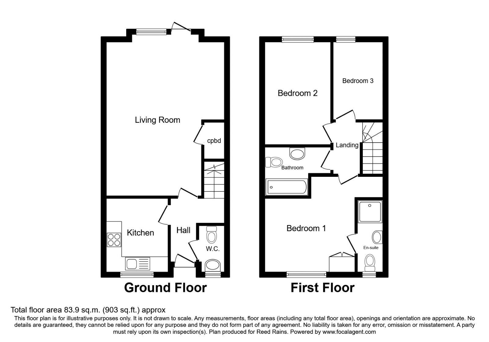 Floorplan of 3 bedroom Mid Terrace House to rent, Markfield Avenue, Manchester, Greater Manchester, M13