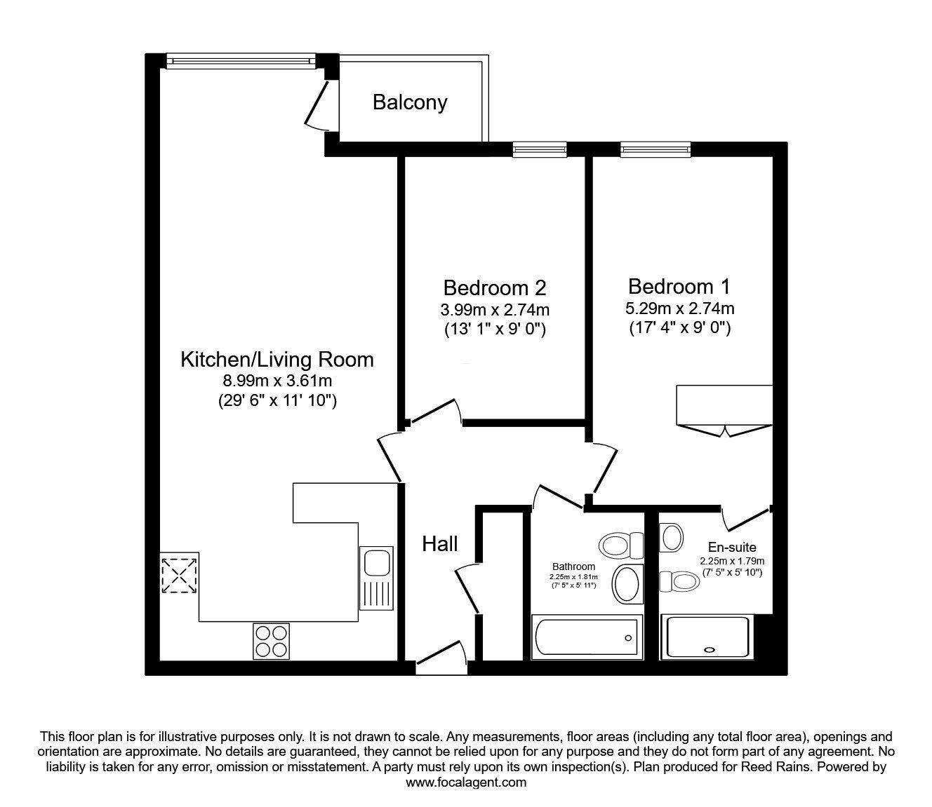 Floorplan of 2 bedroom Flat to rent, Whitworth Street West, Manchester, Greater Manchester, M1