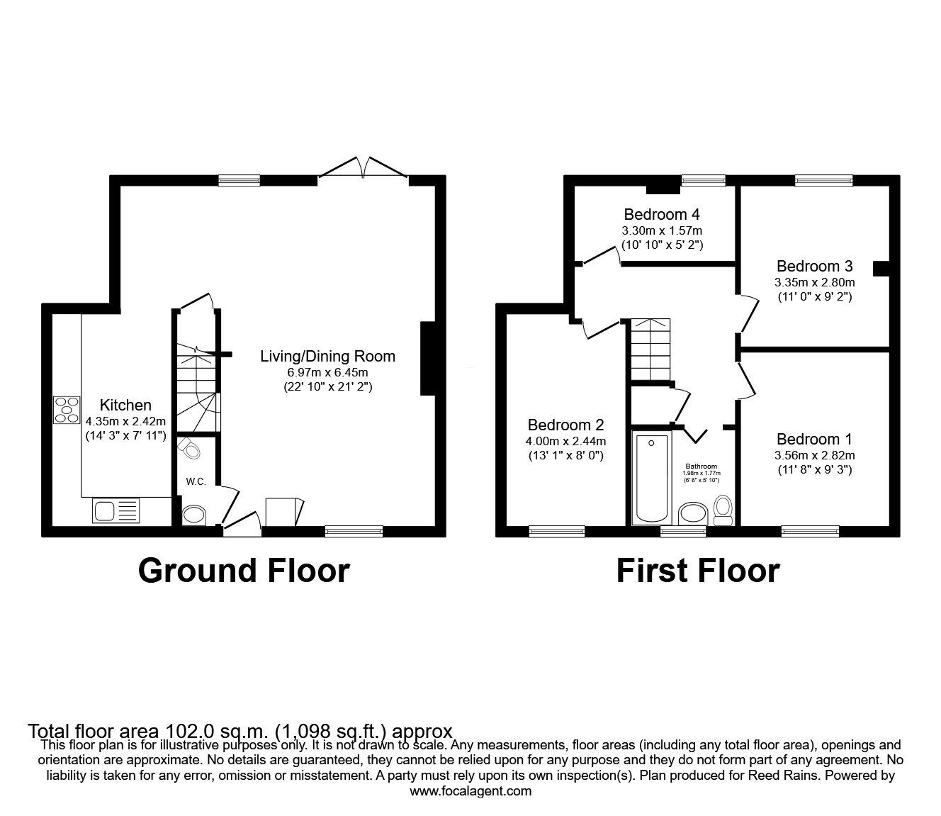 Floorplan of 4 bedroom End Terrace House for sale, Bollington Road, Manchester, M40