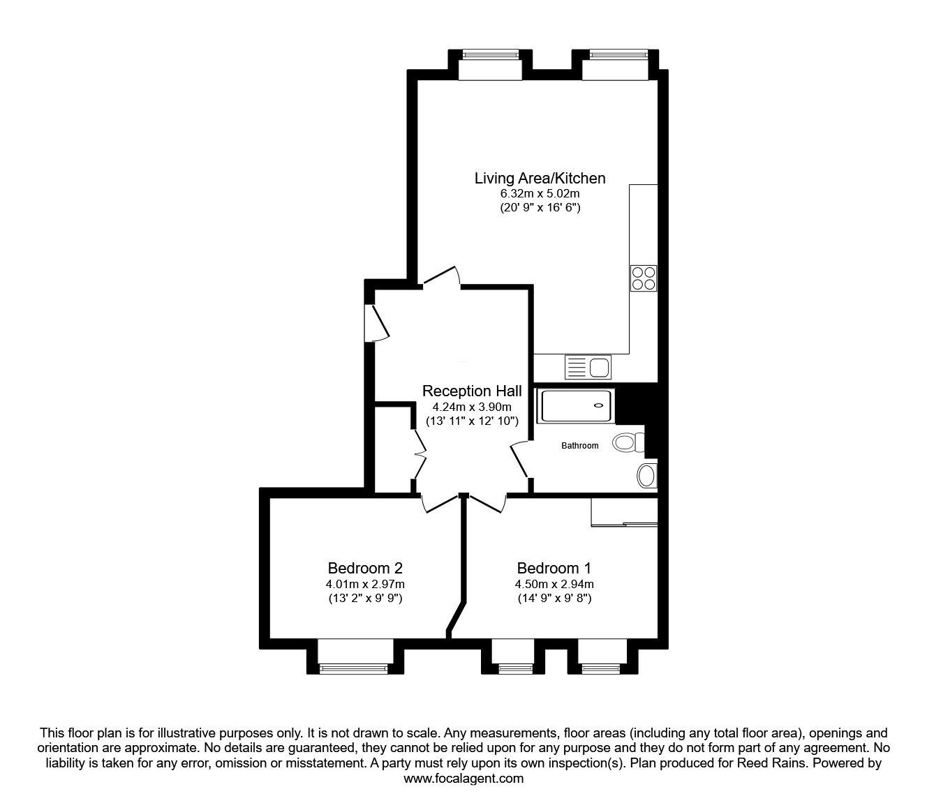 Floorplan of 2 bedroom Flat for sale, Bengal Street, Manchester, M4