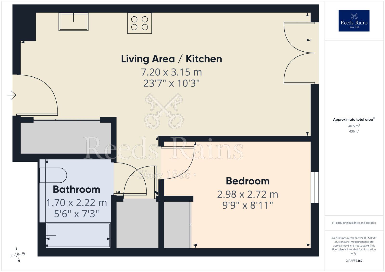 Floorplan of 1 bedroom Flat for sale, Stanley Street, Salford, M3