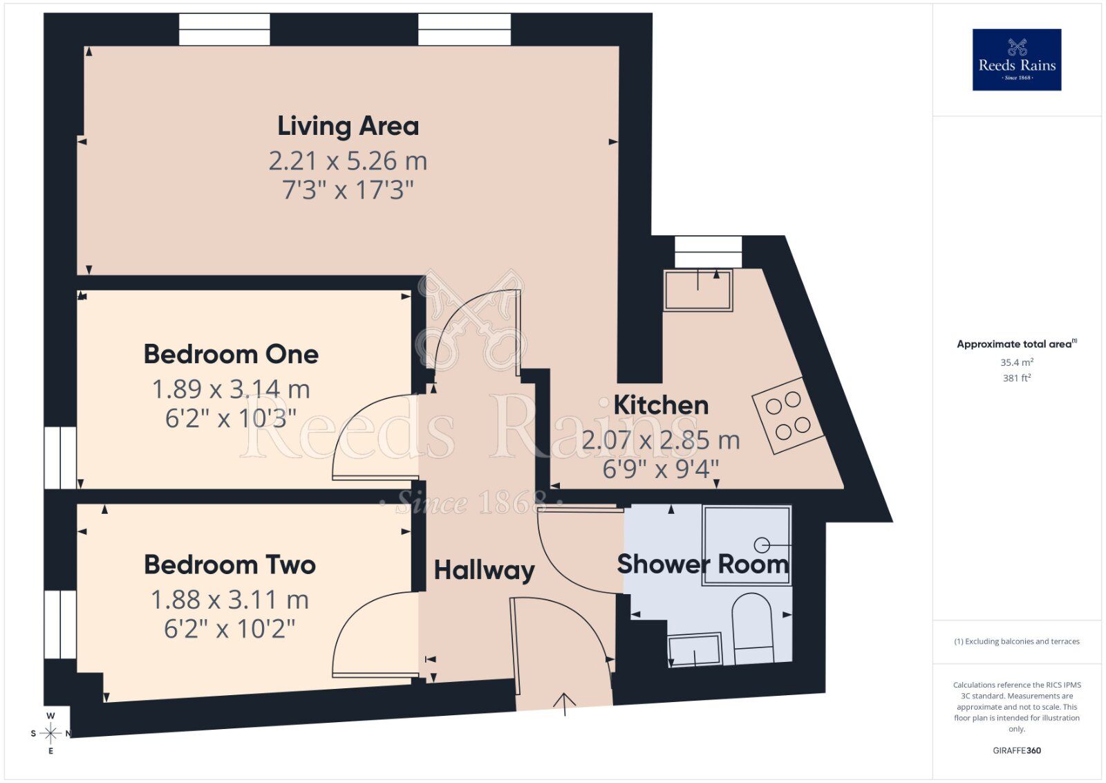 Floorplan of 2 bedroom Flat for sale, Princess Street, Manchester, M1