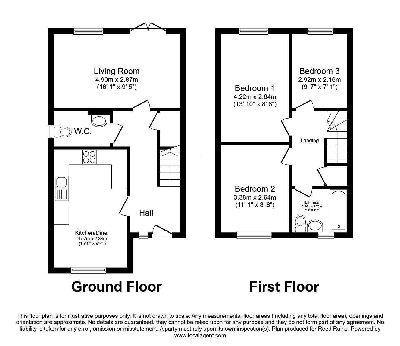 Floorplan of 3 bedroom Semi Detached House for sale, Varley Street, Manchester, M40