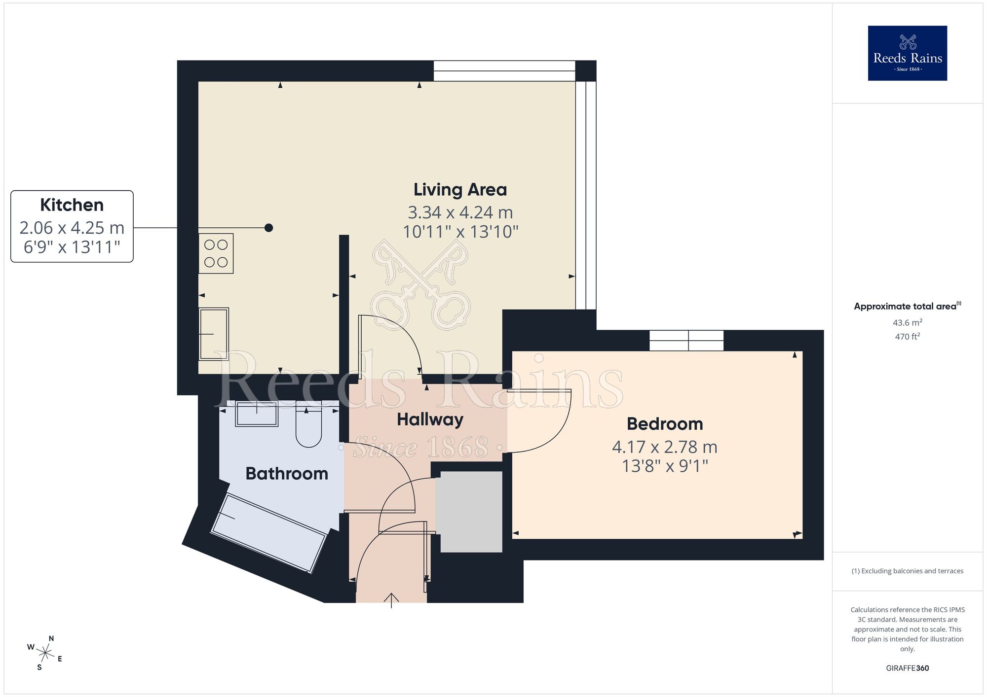 Floorplan of 1 bedroom Flat for sale, Great Ancoats Street, Manchester, M4