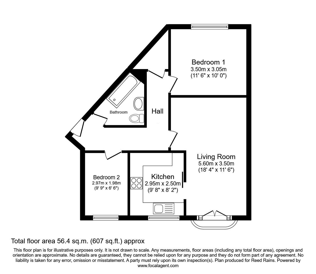 Floorplan of 2 bedroom Flat for sale, Wharf Close, Manchester, M1