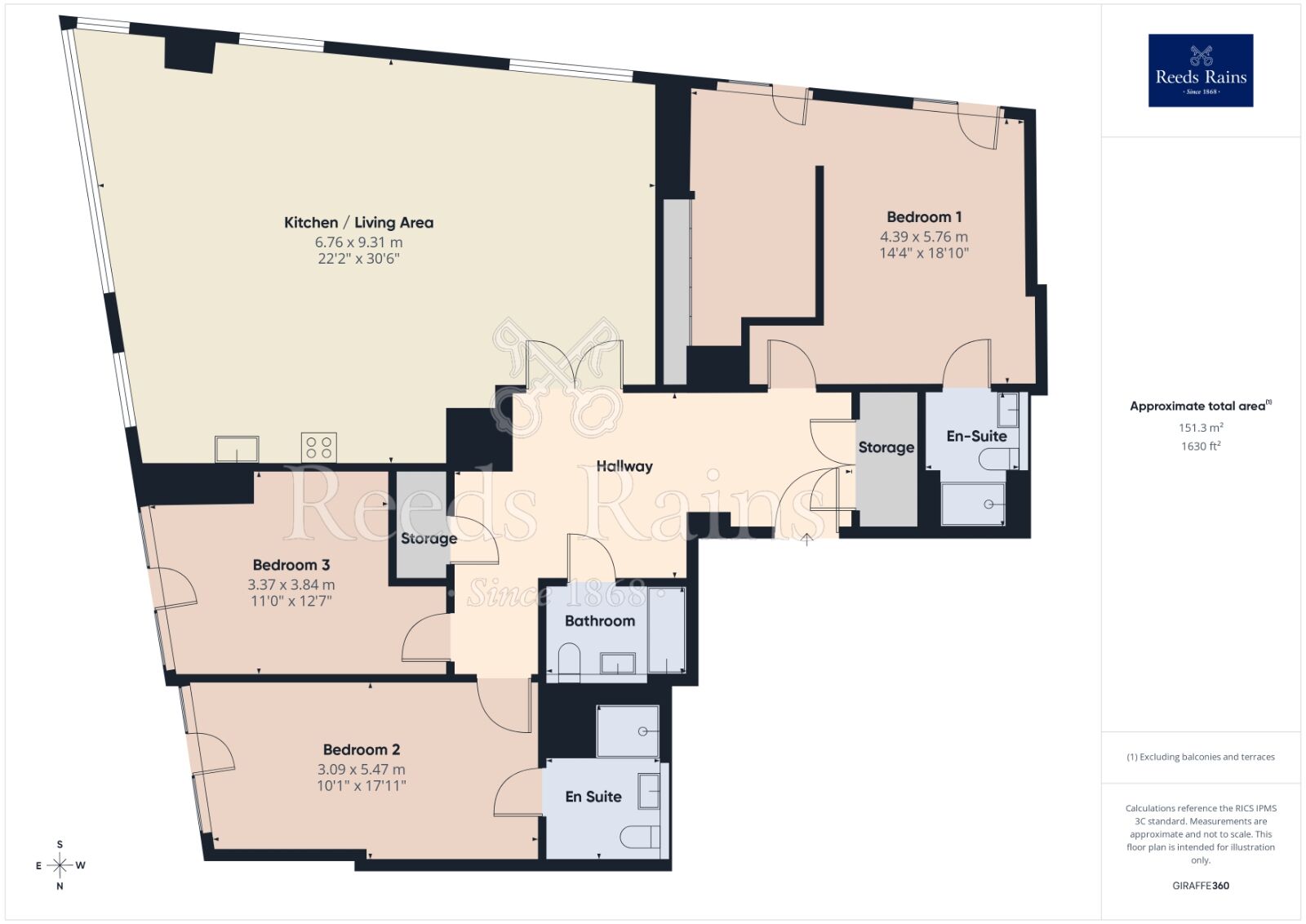 Floorplan of 3 bedroom Flat to rent, Owen Street, Manchester, Greater Manchester, M15