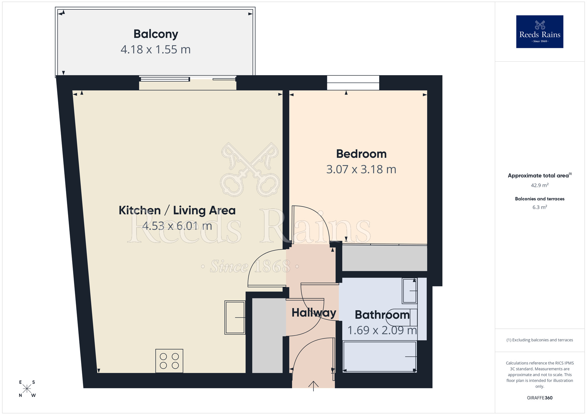 Floorplan of 1 bedroom Flat for sale, Woden Street, Salford, M5