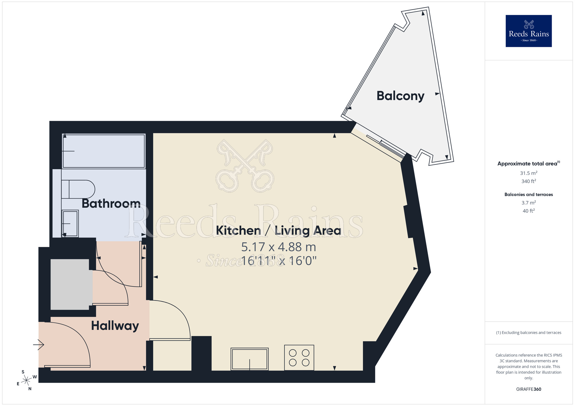 Floorplan of Flat for sale, Blue, Media City UK, Salford, M50