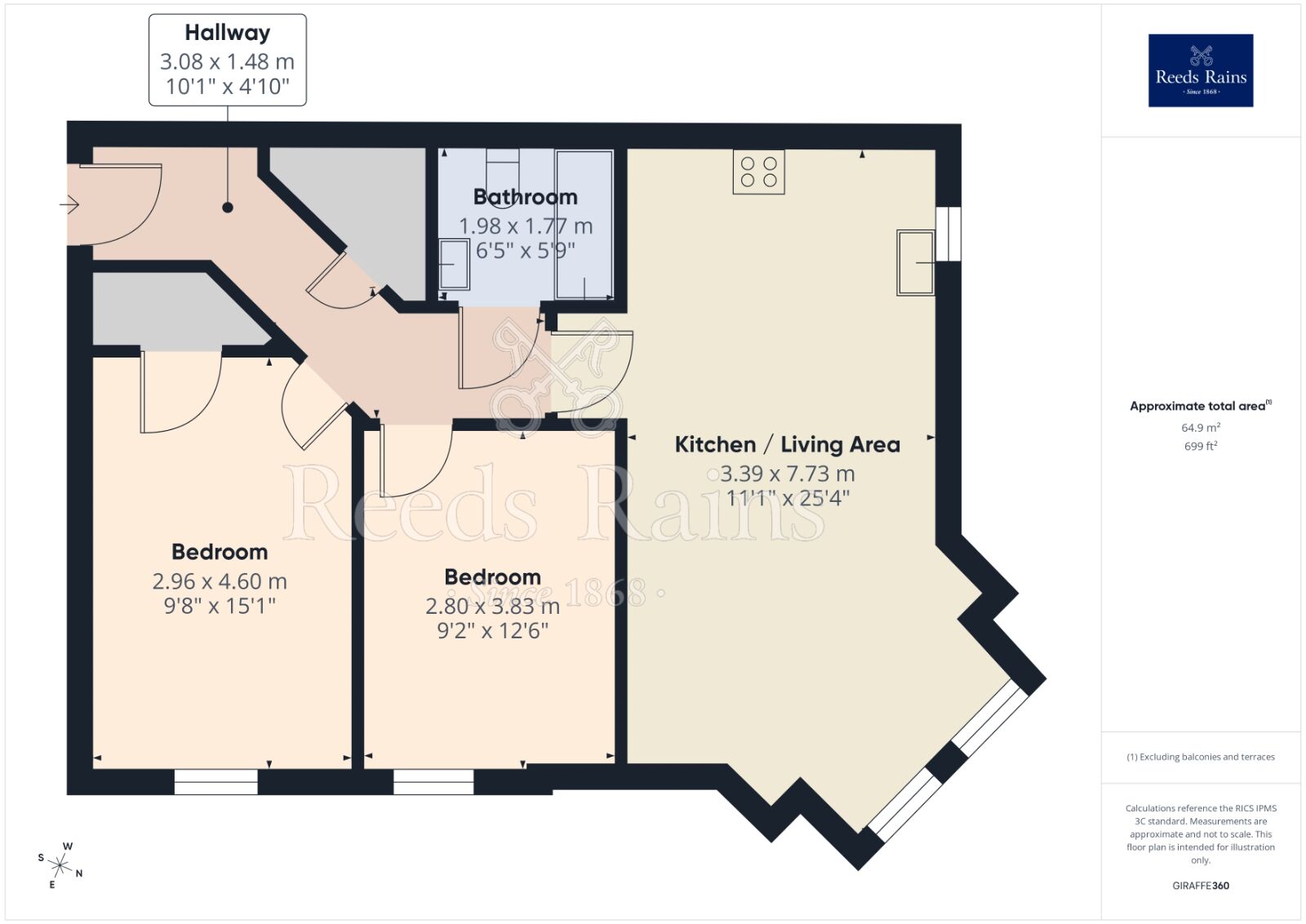 Floorplan of 2 bedroom Flat to rent, Hadfield Close, Manchester, Greater Manchester, M14