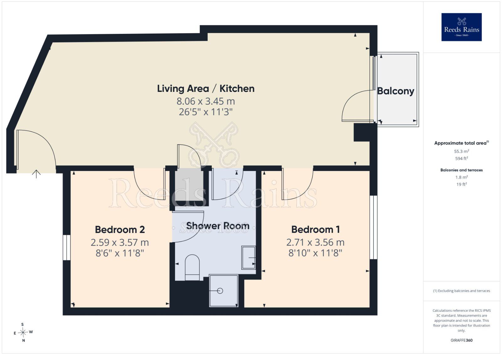 Floorplan of 2 bedroom Flat for sale, Ashton Old Road, Manchester, M11