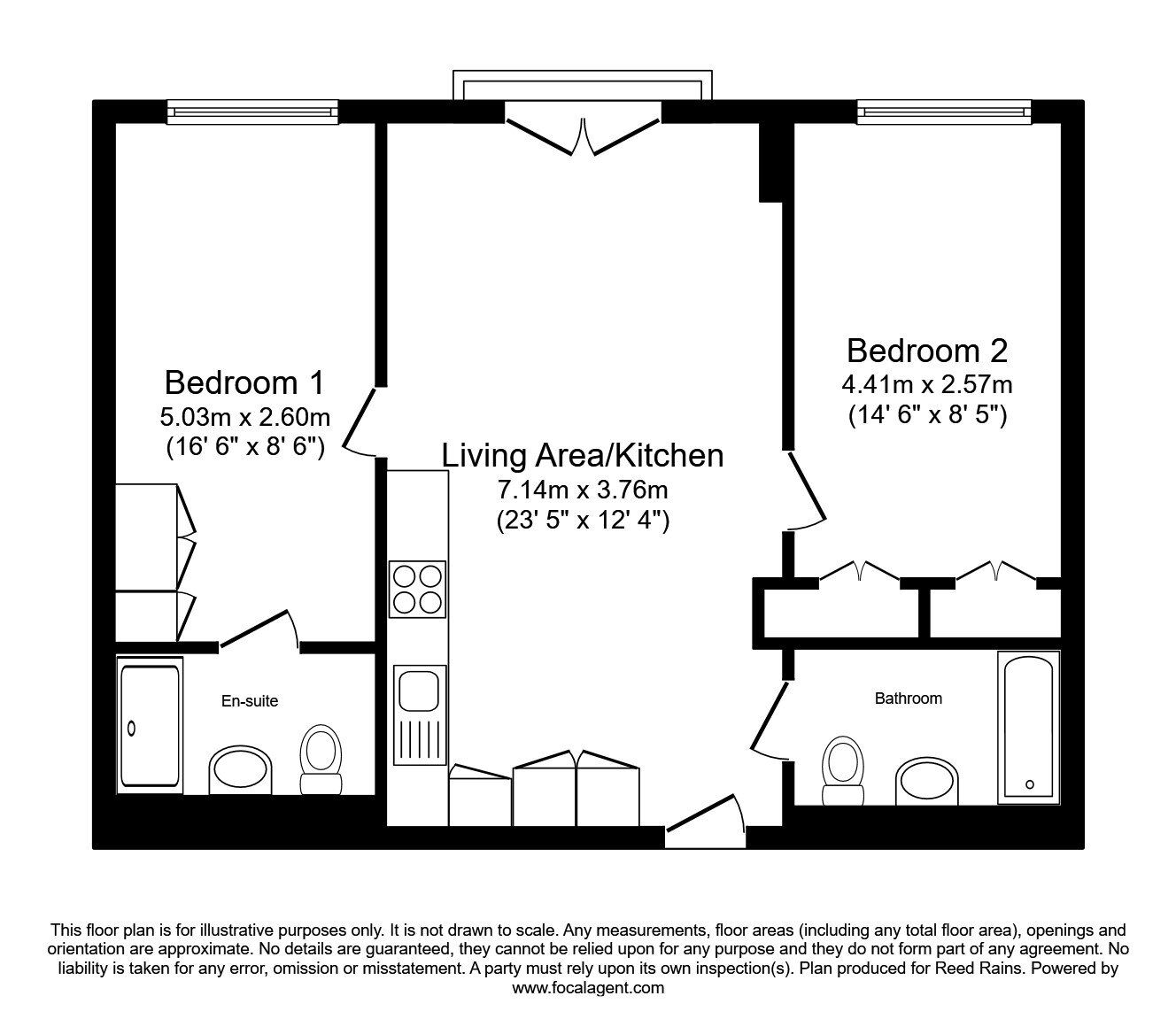 Floorplan of 2 bedroom Flat for sale, Ottinger Close, Salford, M50