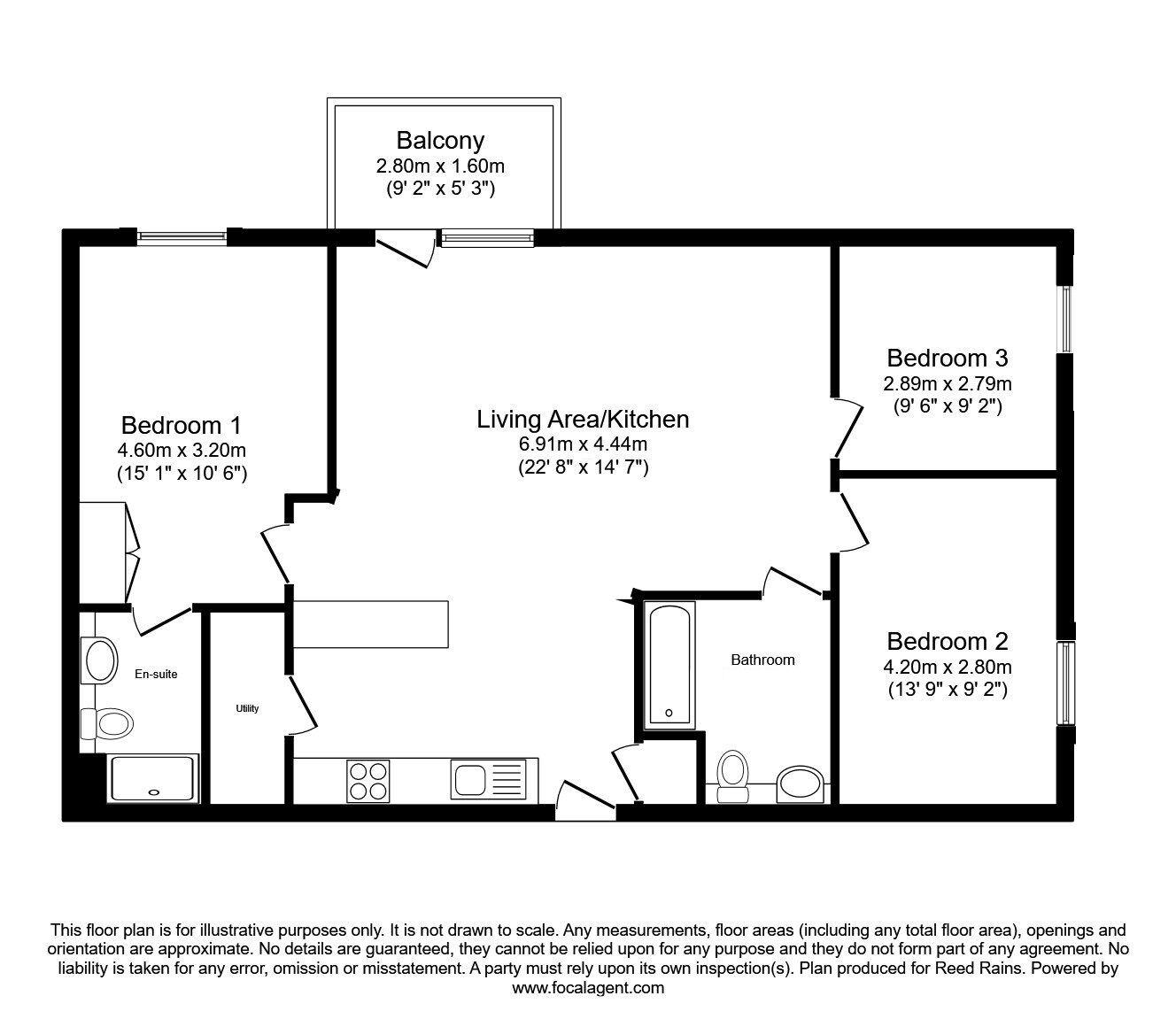 Floorplan of 3 bedroom Flat for sale, Vesta Street, Manchester, M4