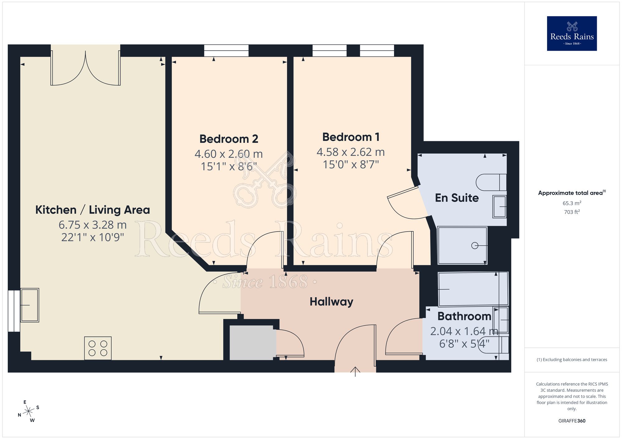 Floorplan of 2 bedroom Flat for sale, Elmira Way, Salford, M5