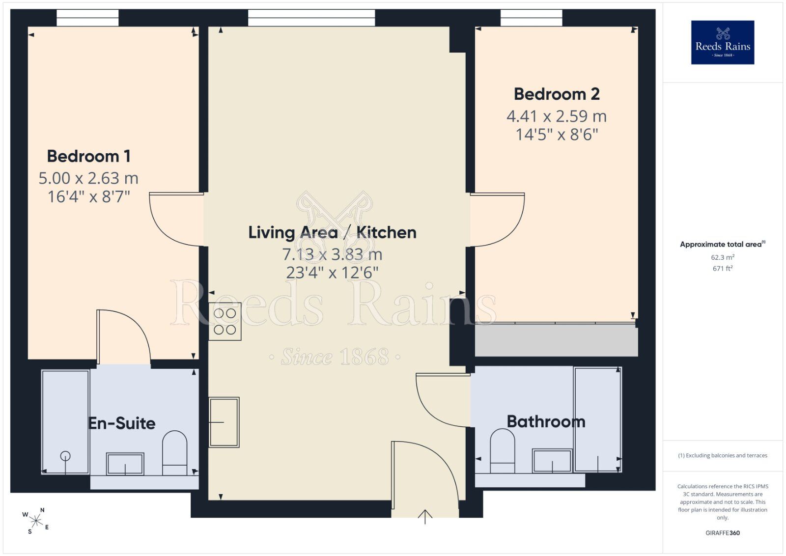 Floorplan of 2 bedroom Flat for sale, Ottinger Close, Salford, M50