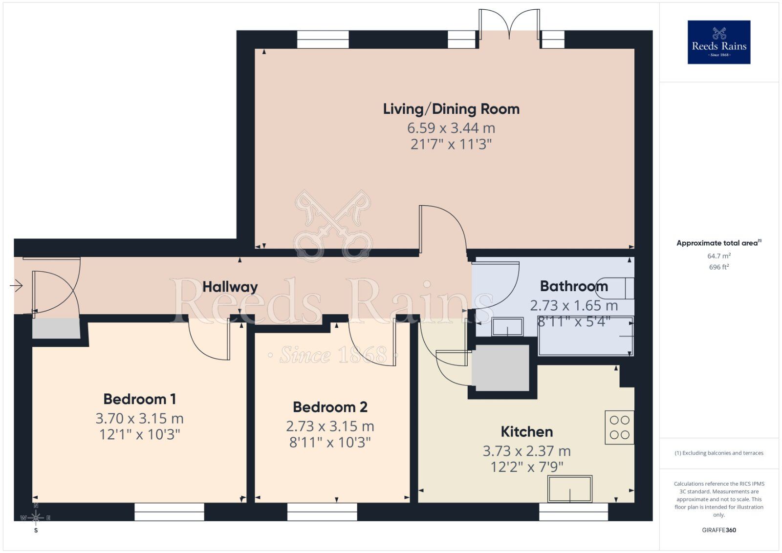 Floorplan of 2 bedroom Flat for sale, Vancouver Quay, Salford, M50