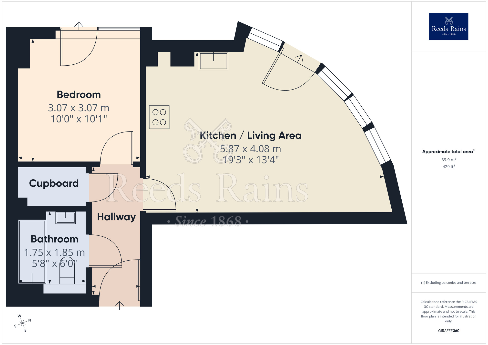 Floorplan of 1 bedroom Flat for sale, Furness Quay, Salford, M50