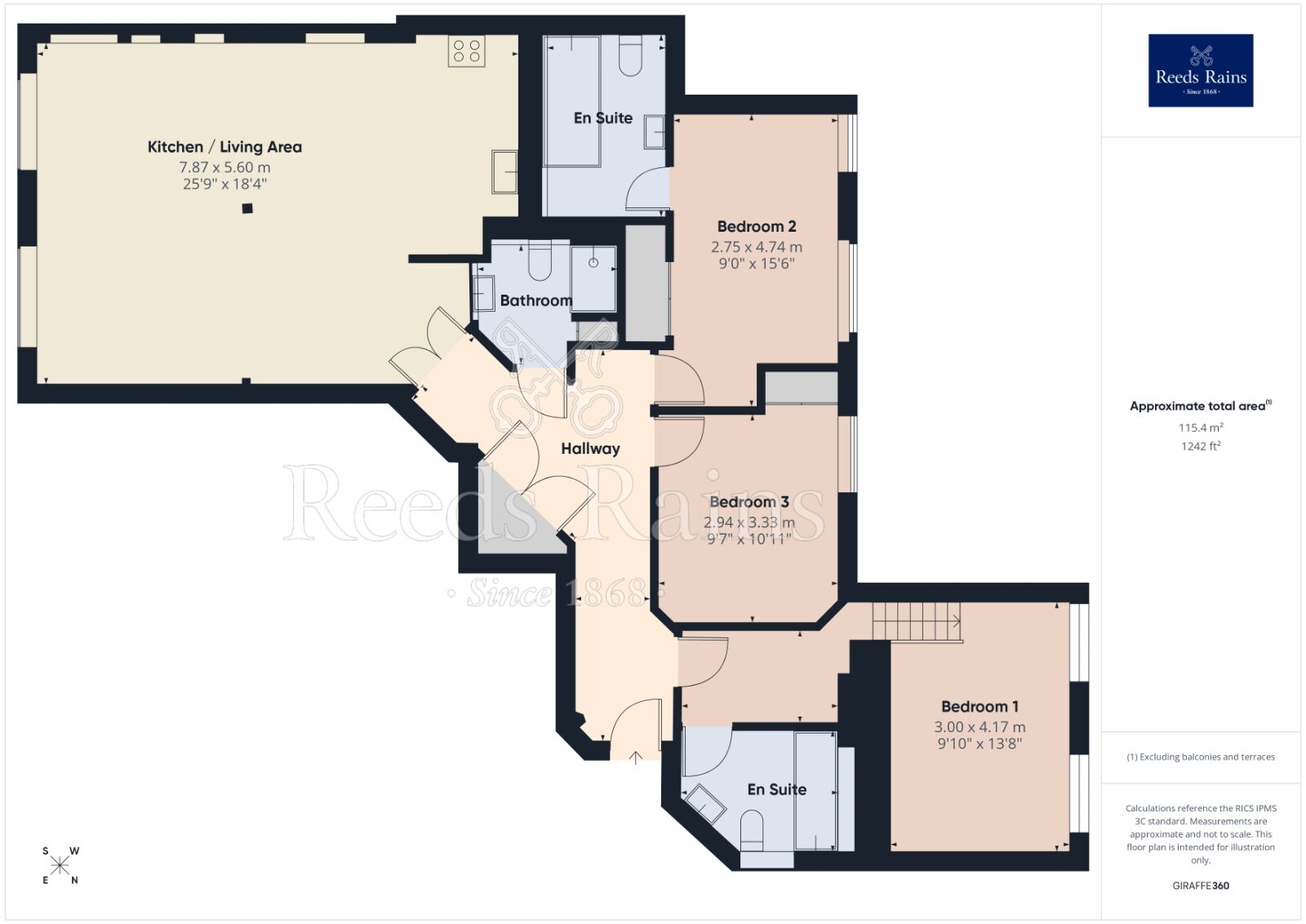 Floorplan of 3 bedroom Flat to rent, Cotton Street, Manchester, Greater Manchester, M4