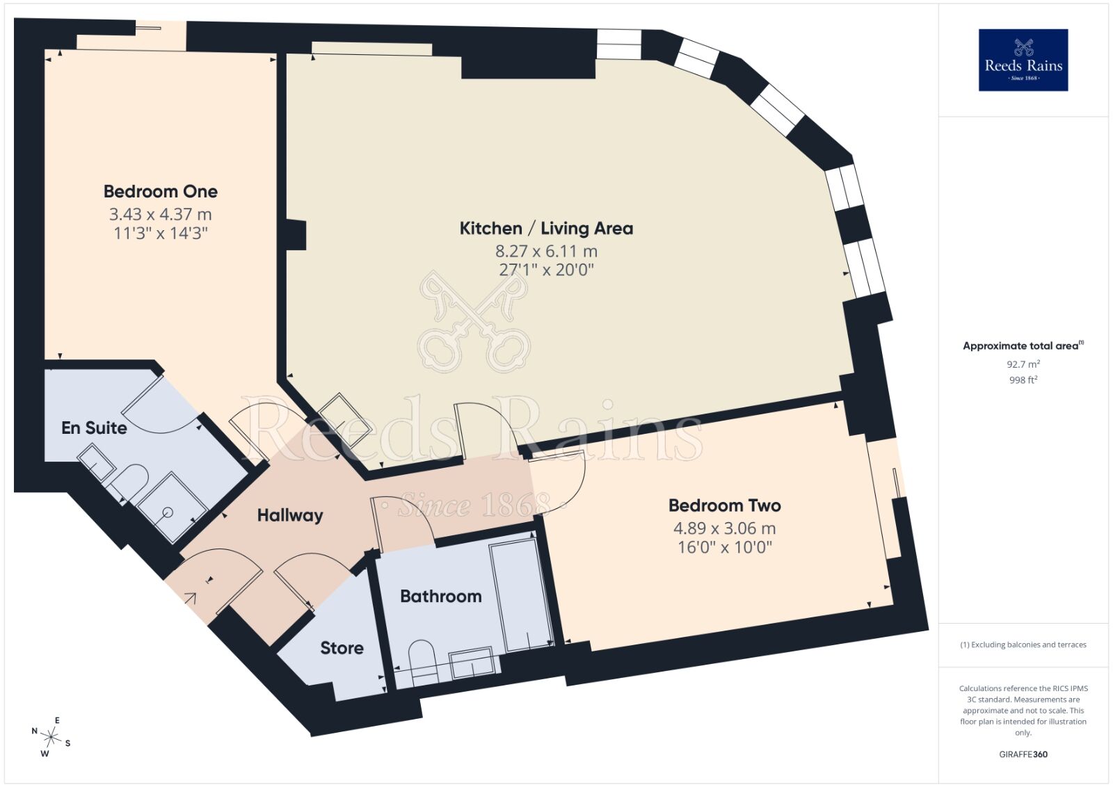 Floorplan of 2 bedroom Flat to rent, Salford Approach, Salford, Greater Manchester, M3