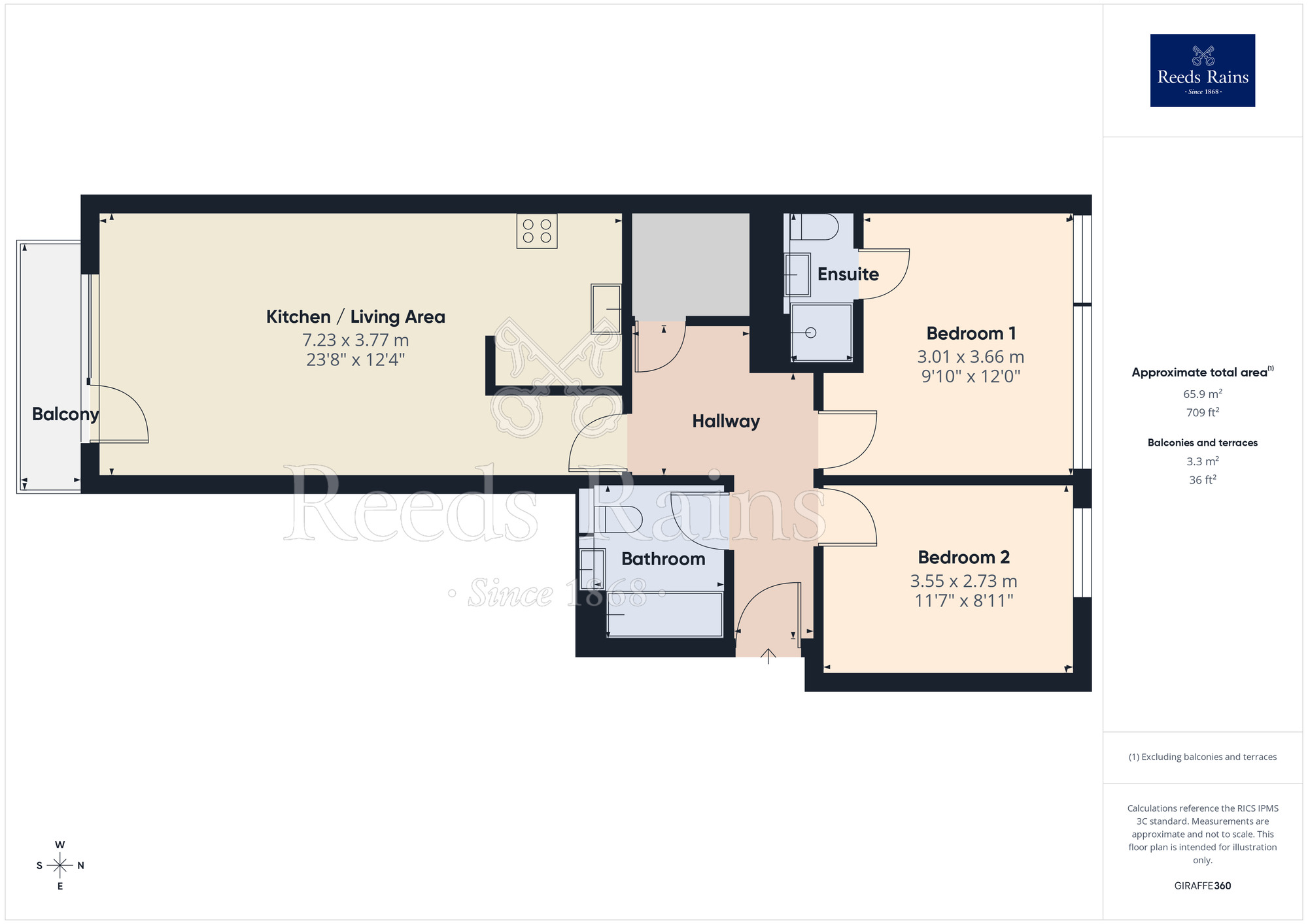 Floorplan of 2 bedroom Flat for sale, Whitworth Street West, Manchester, Greater Manchester, M1